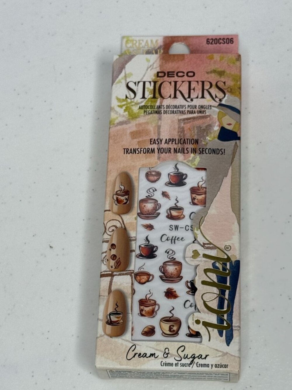 Ioni Cream & Sugar Coffee Nail Art Stickers Coffee Girl Cozy Fall